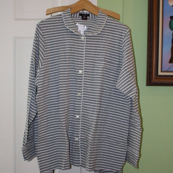 New With Tags J. Crew Dreamy Cotton Pajama Set in Stripe for Women - Picture 2 of 6
